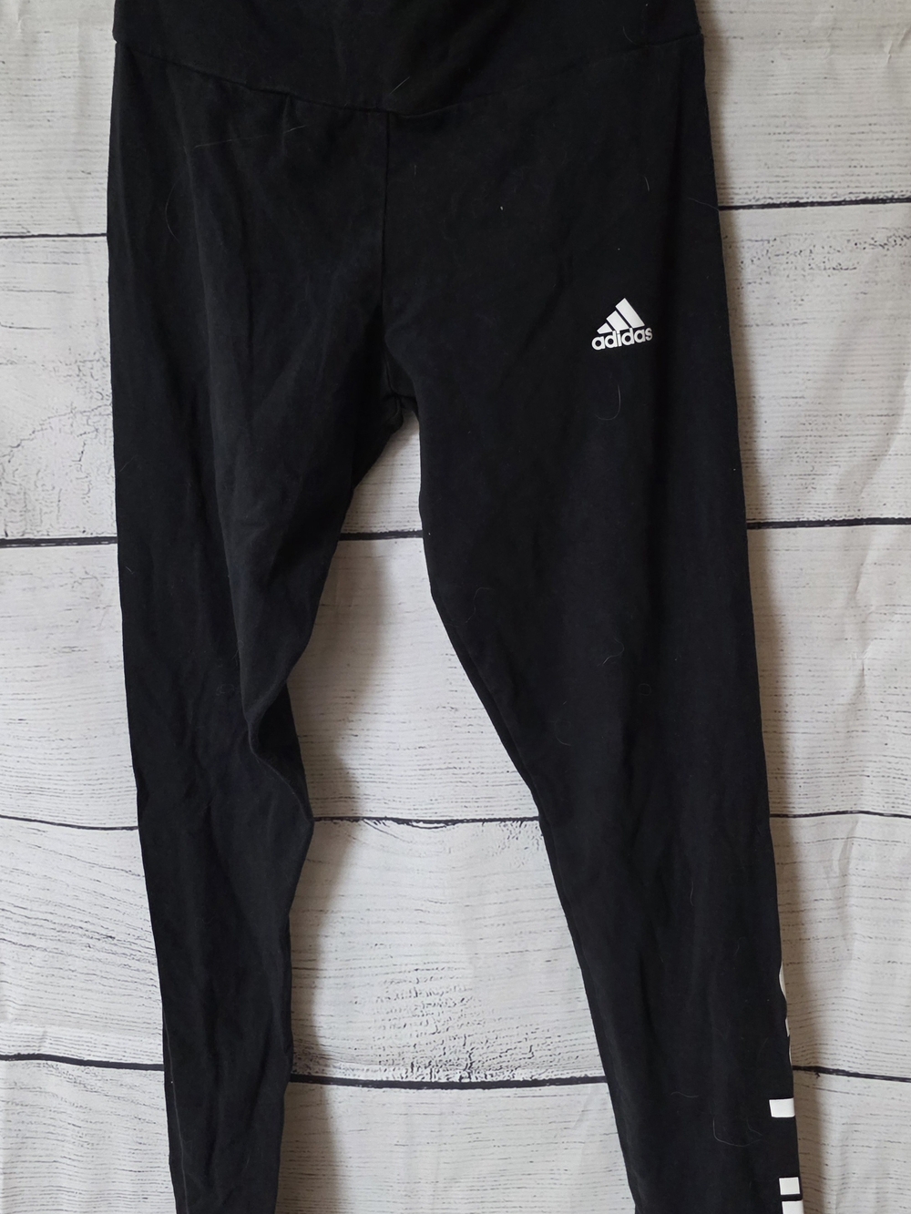 adidas Black Leggings with White Logo